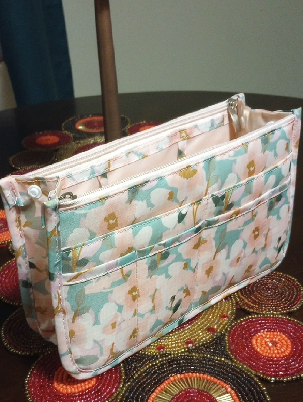 Purse Organizer Insert-Pink Floral - Picture 10 of 12